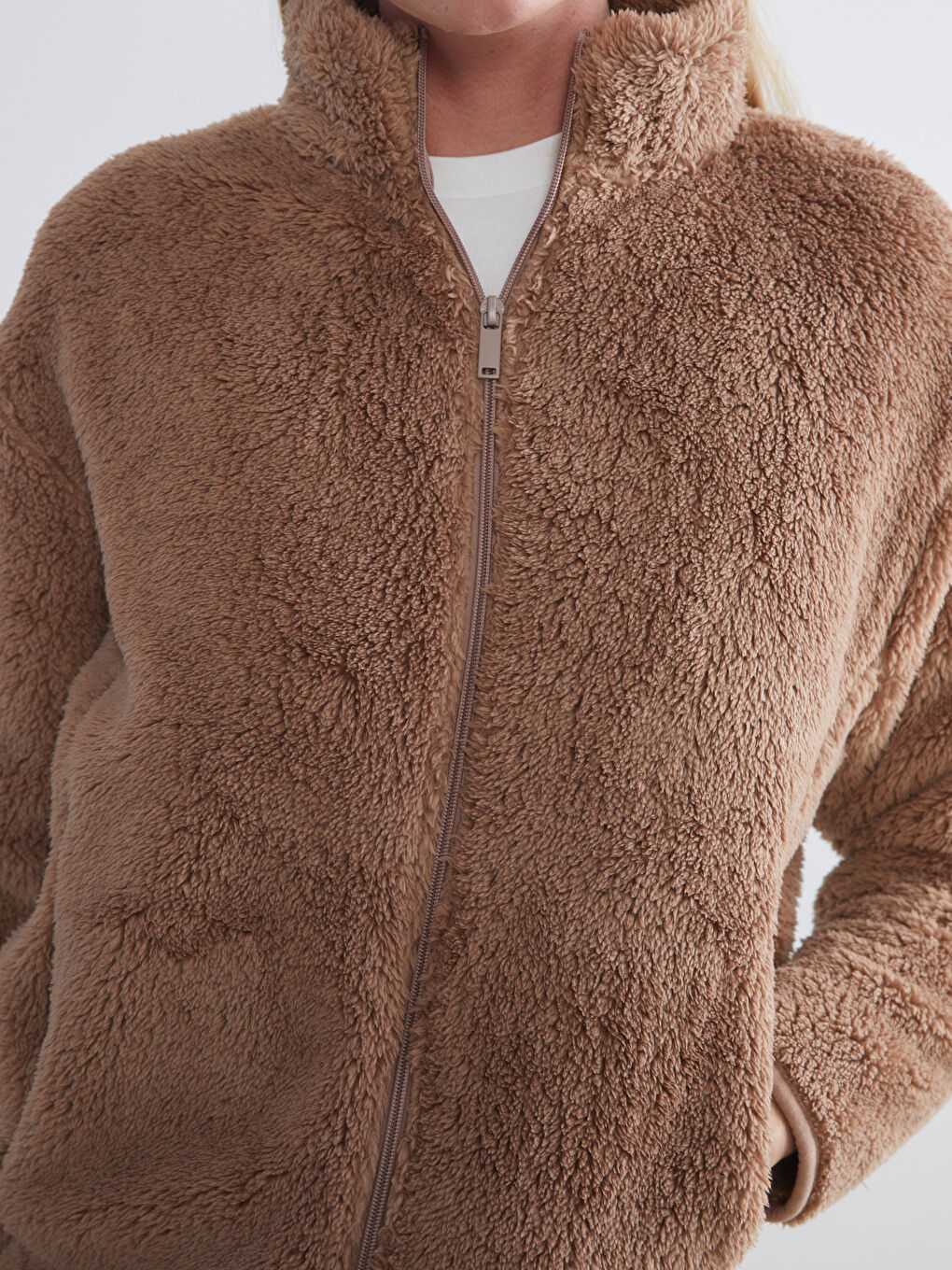 Funnel Neck Polar Women's Zip-Up Sweatshirt-2