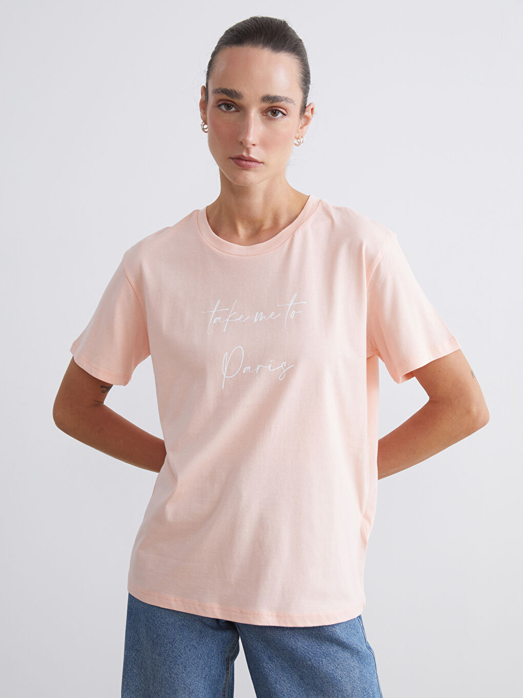 Crew Neck Printed Women's T-Shirt