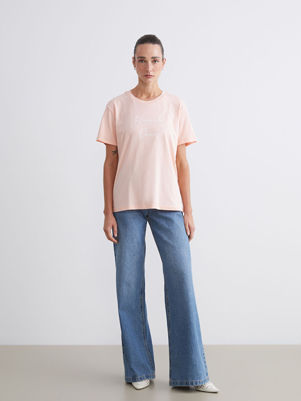 Crew Neck Printed Women's T-Shirt-1