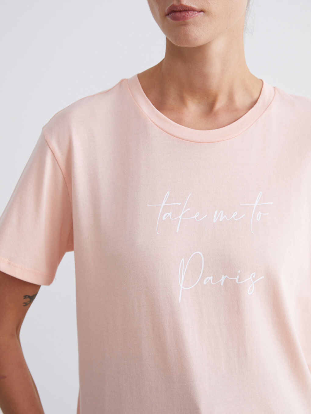 Crew Neck Printed Women's T-Shirt-2