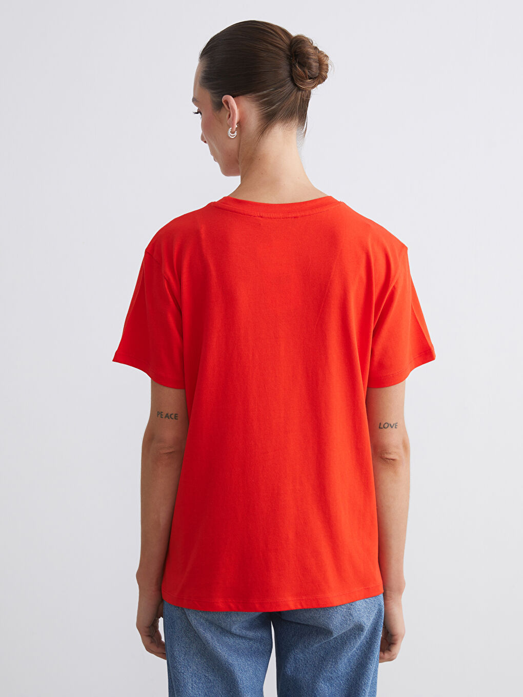 Crew Neck Printed Women's T-Shirt-3