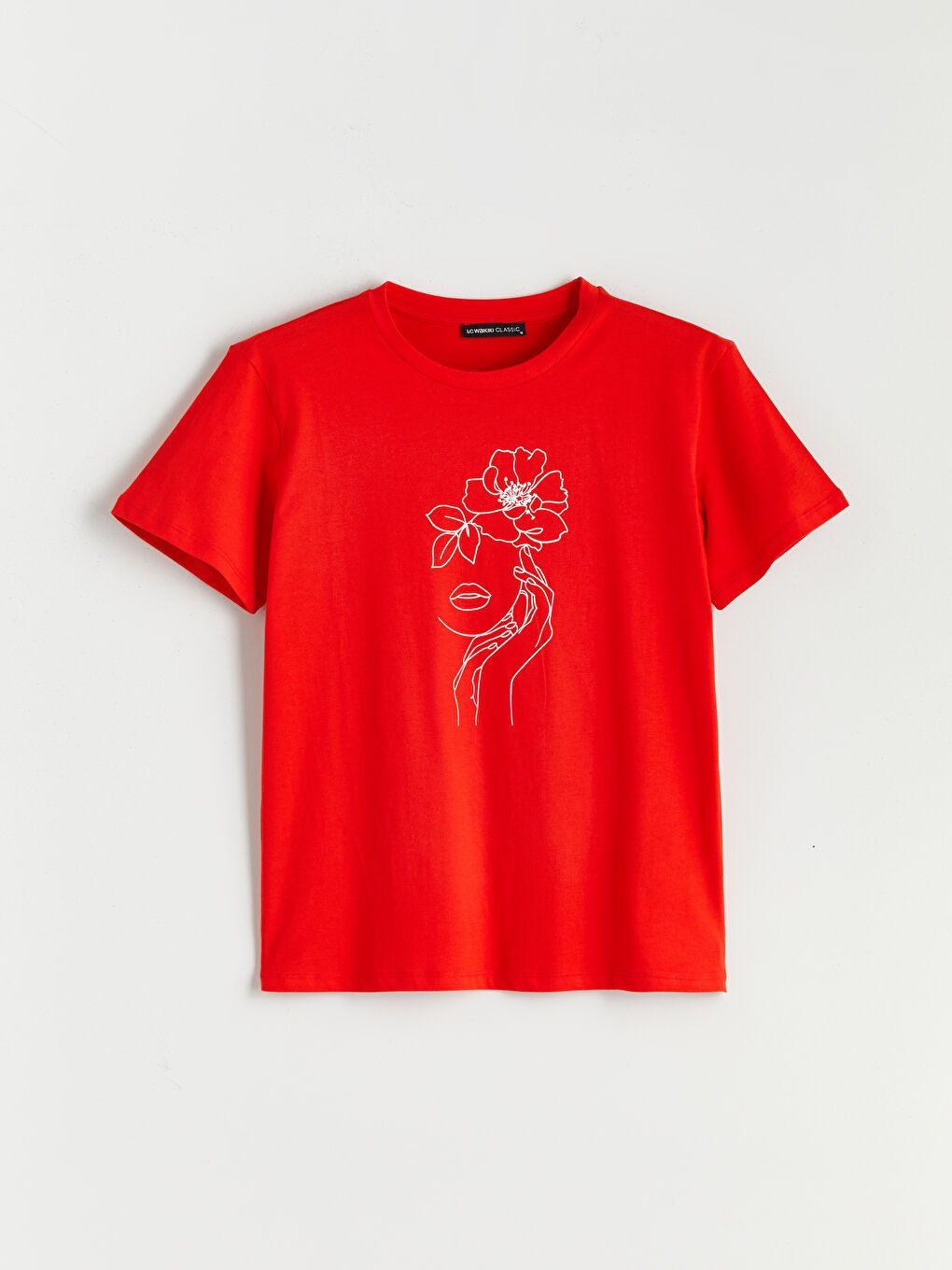 Crew Neck Printed Women's T-Shirt-4