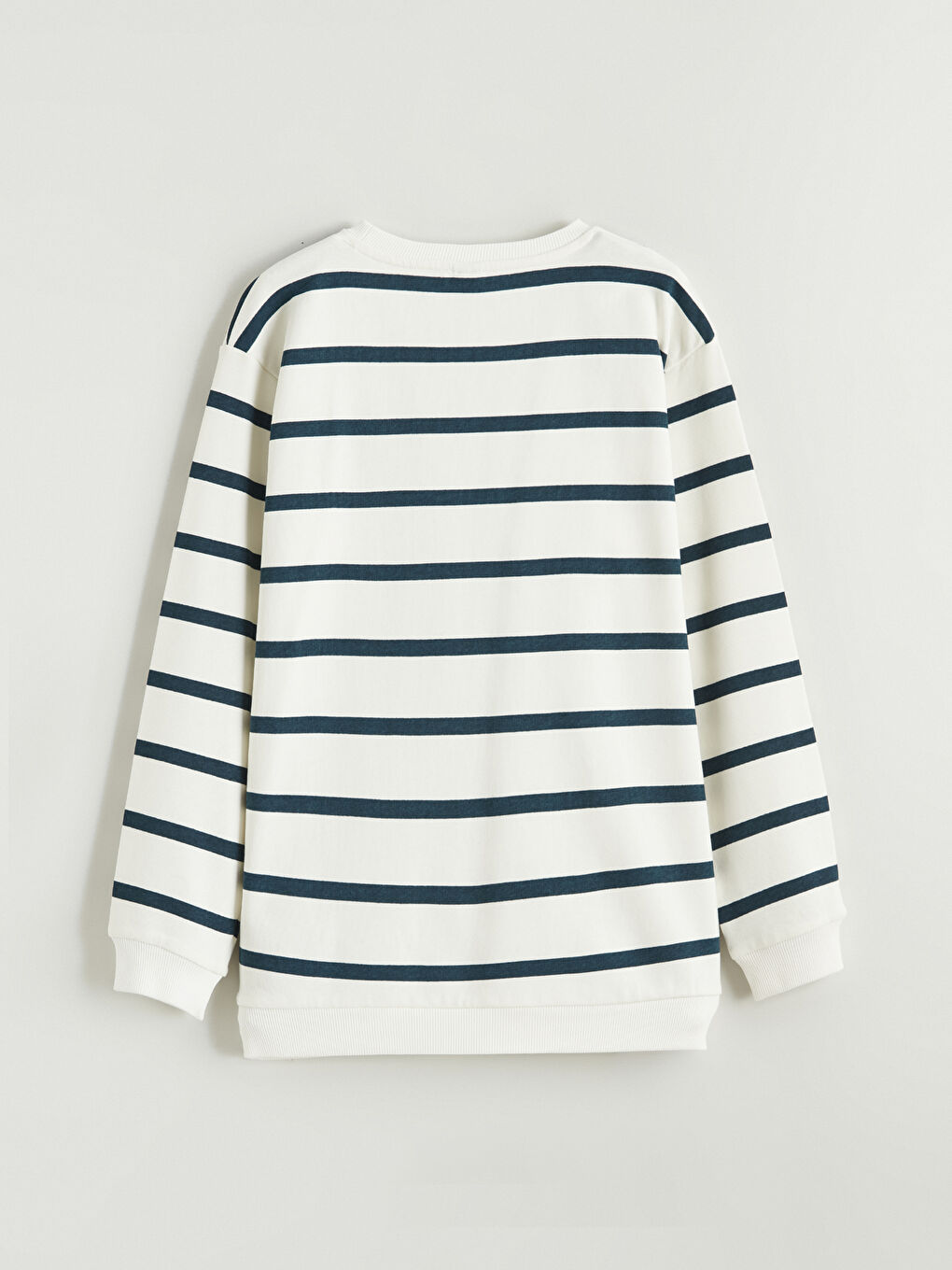 Petrol Çizgili Erkek Çocuk Kalın Sweatshirt-2