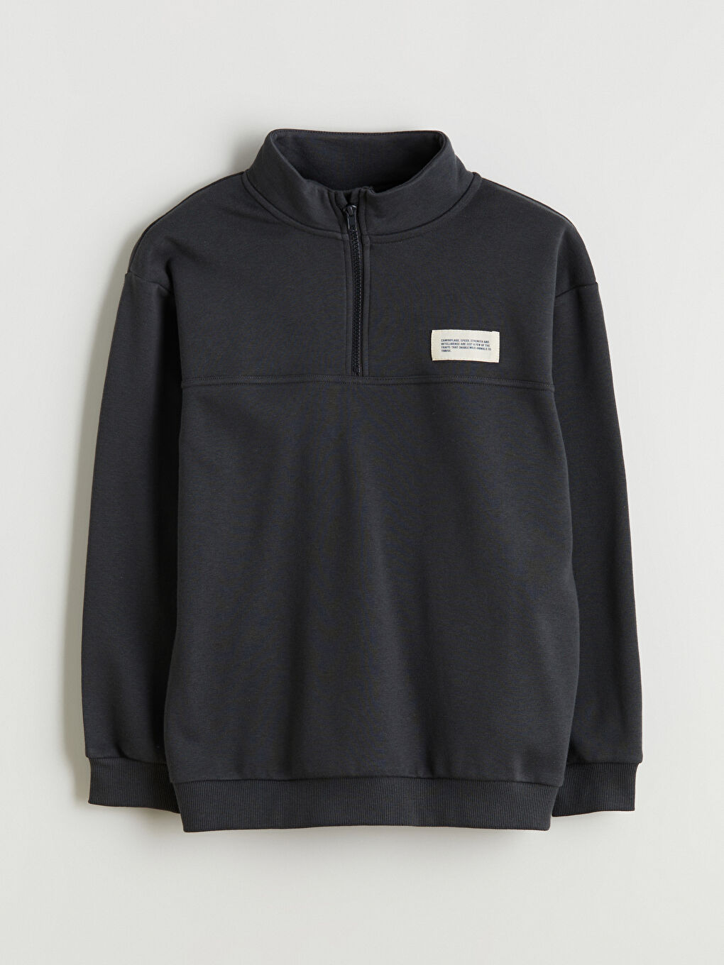 Antrasit Dik Yaka Erkek Çocuk Sweatshirt