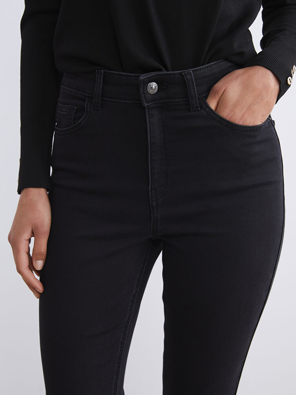 Дънки Slim Fit За Жени С Вътрешен Мек Хастар-7