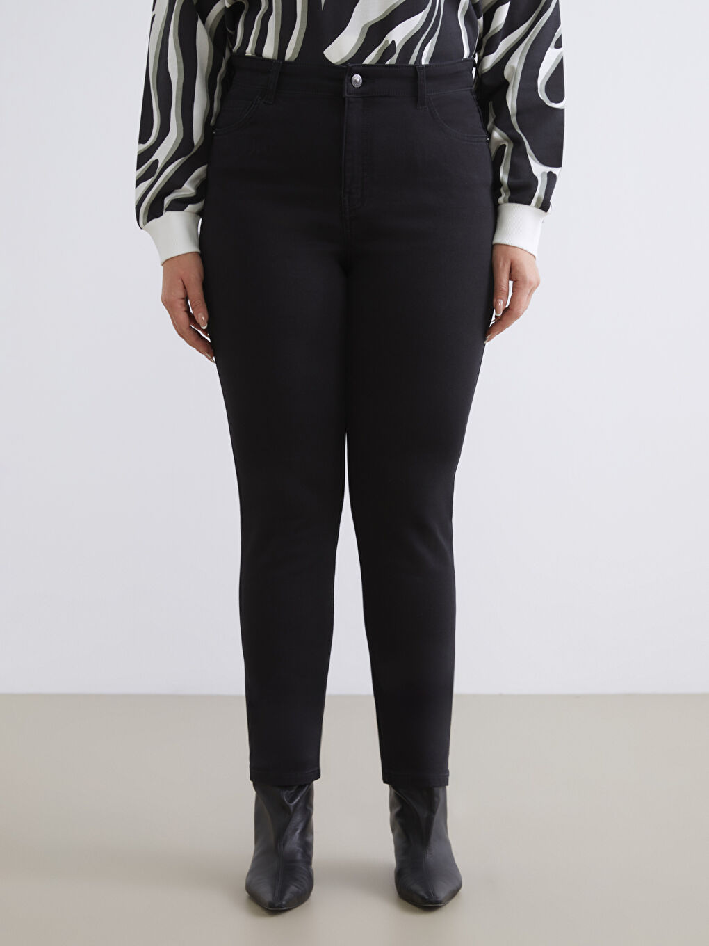 Дънки Slim Fit За Жени С Вътрешен Мек Хастар-13