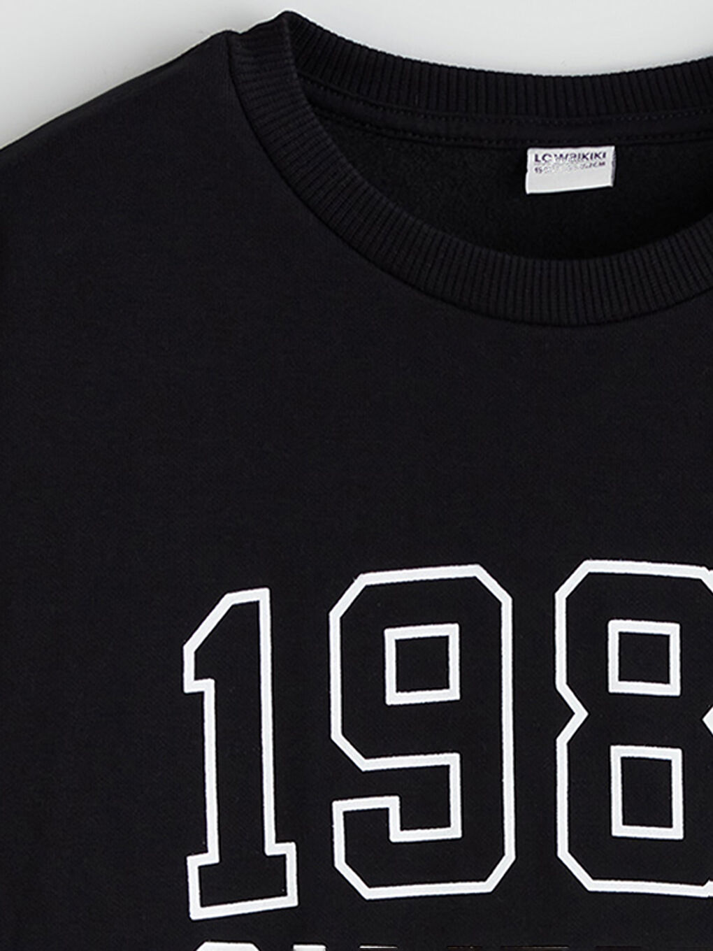 Siyah Bisiklet Yaka Erkek Çocuk Sweatshirt-2