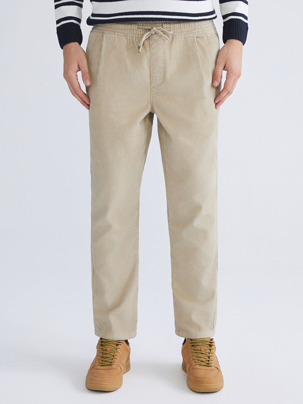 Slim Fit Velvet Men's Trousers-1