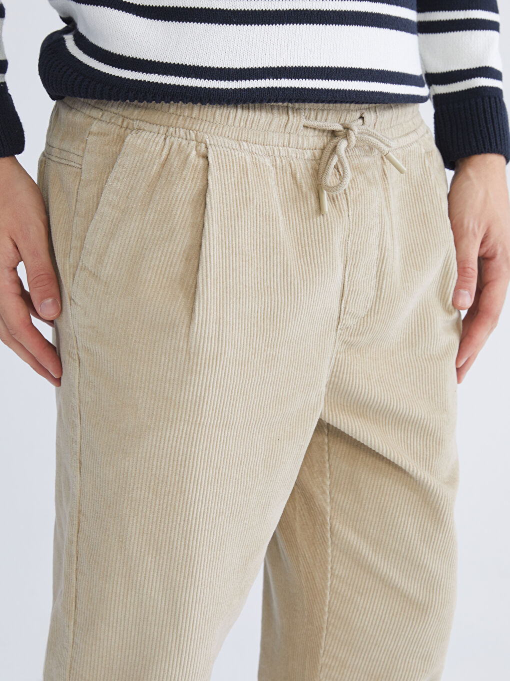 Slim Fit Velvet Men's Trousers-2