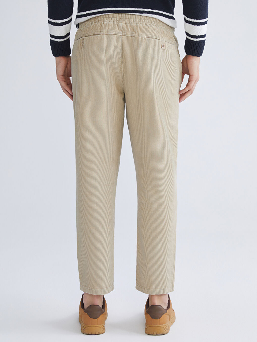 Slim Fit Velvet Men's Trousers-3