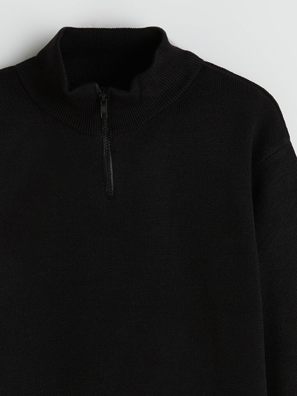 Siyah Dik Yaka Erkek Çocuk Triko Kazak-5