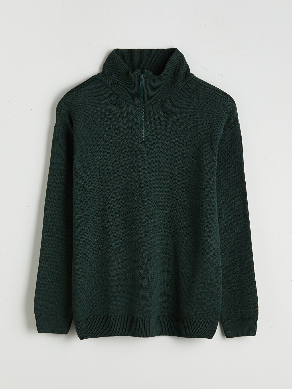 Yeşil Dik Yaka Erkek Çocuk Triko Kazak-2