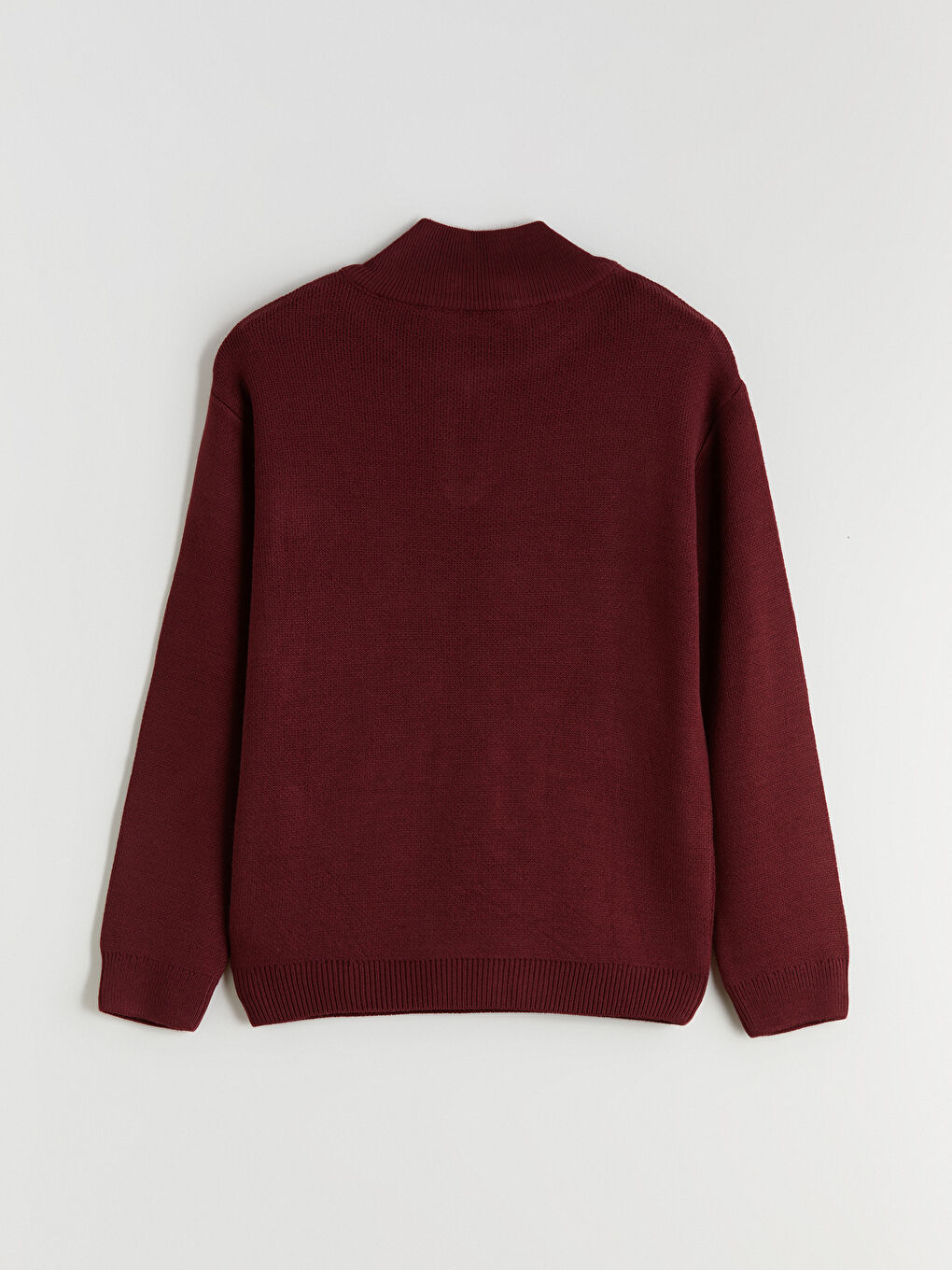 Bordo Dik Yaka Erkek Çocuk Triko Kazak-4