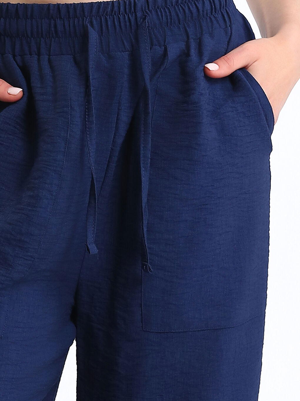 Elastic Waist Carrot Fit Women's Trousers-5