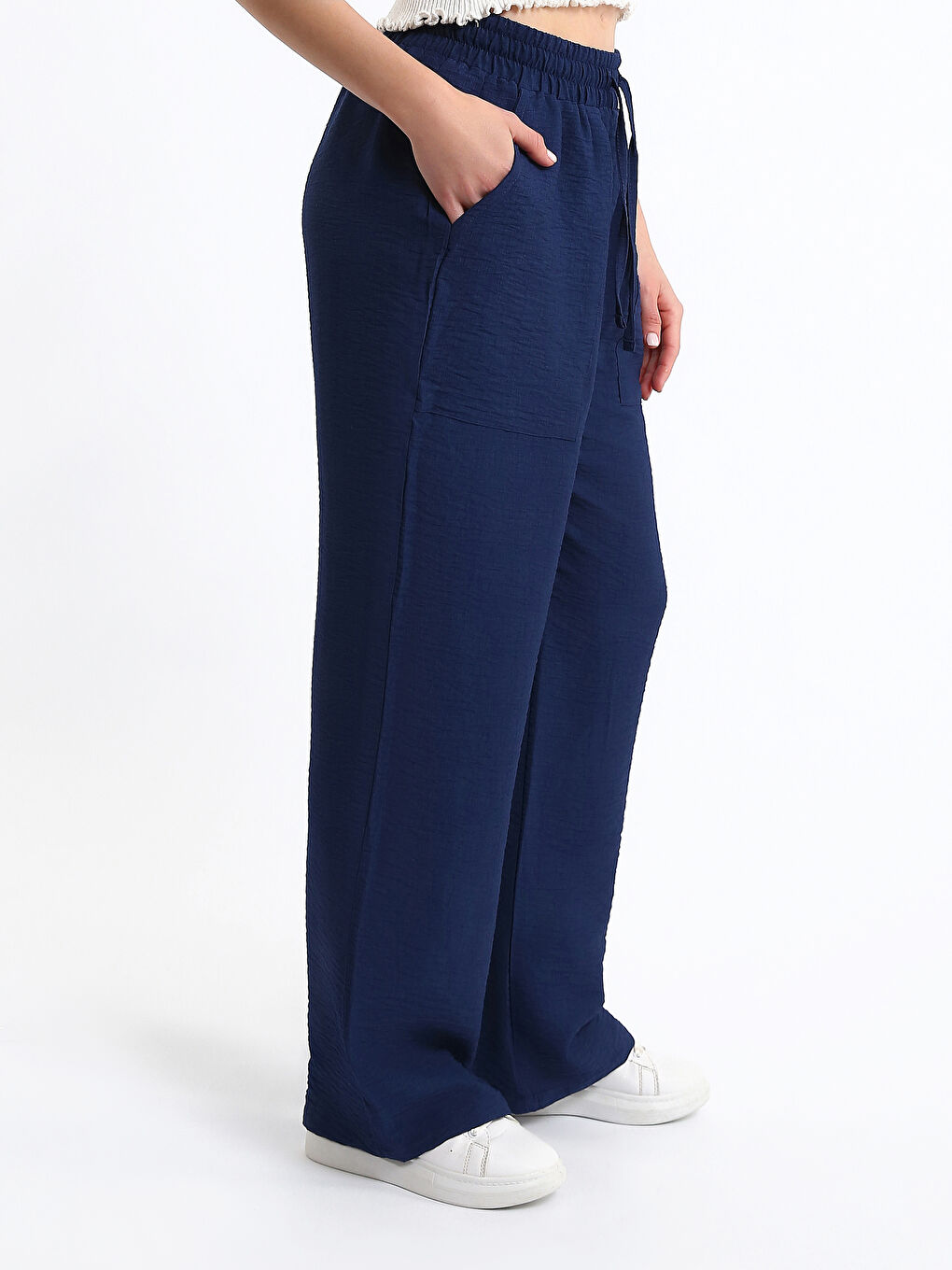 Elastic Waist Carrot Fit Women's Trousers-7