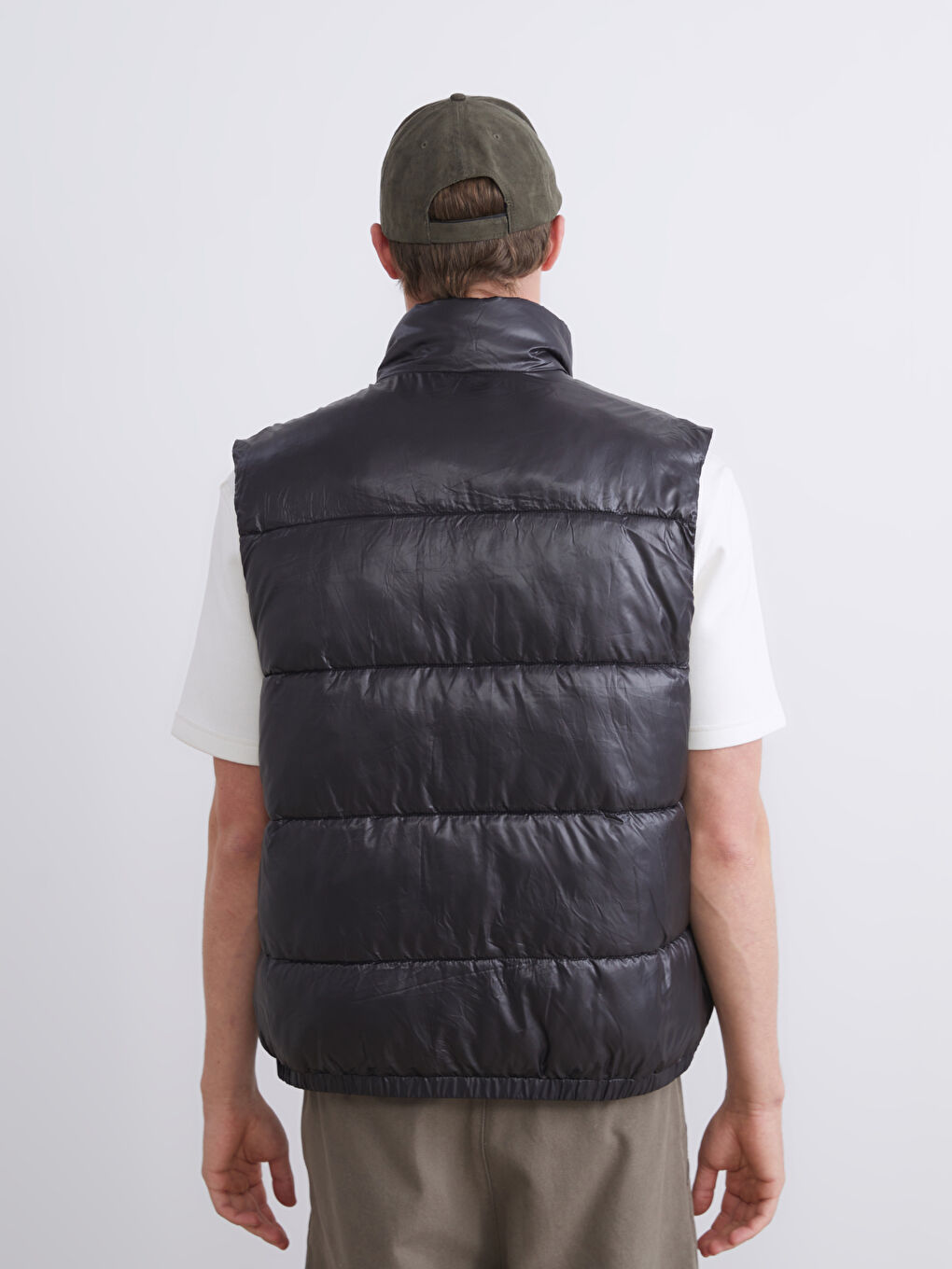 Siyah Dik Yaka Erkek Şişme Yelek-4