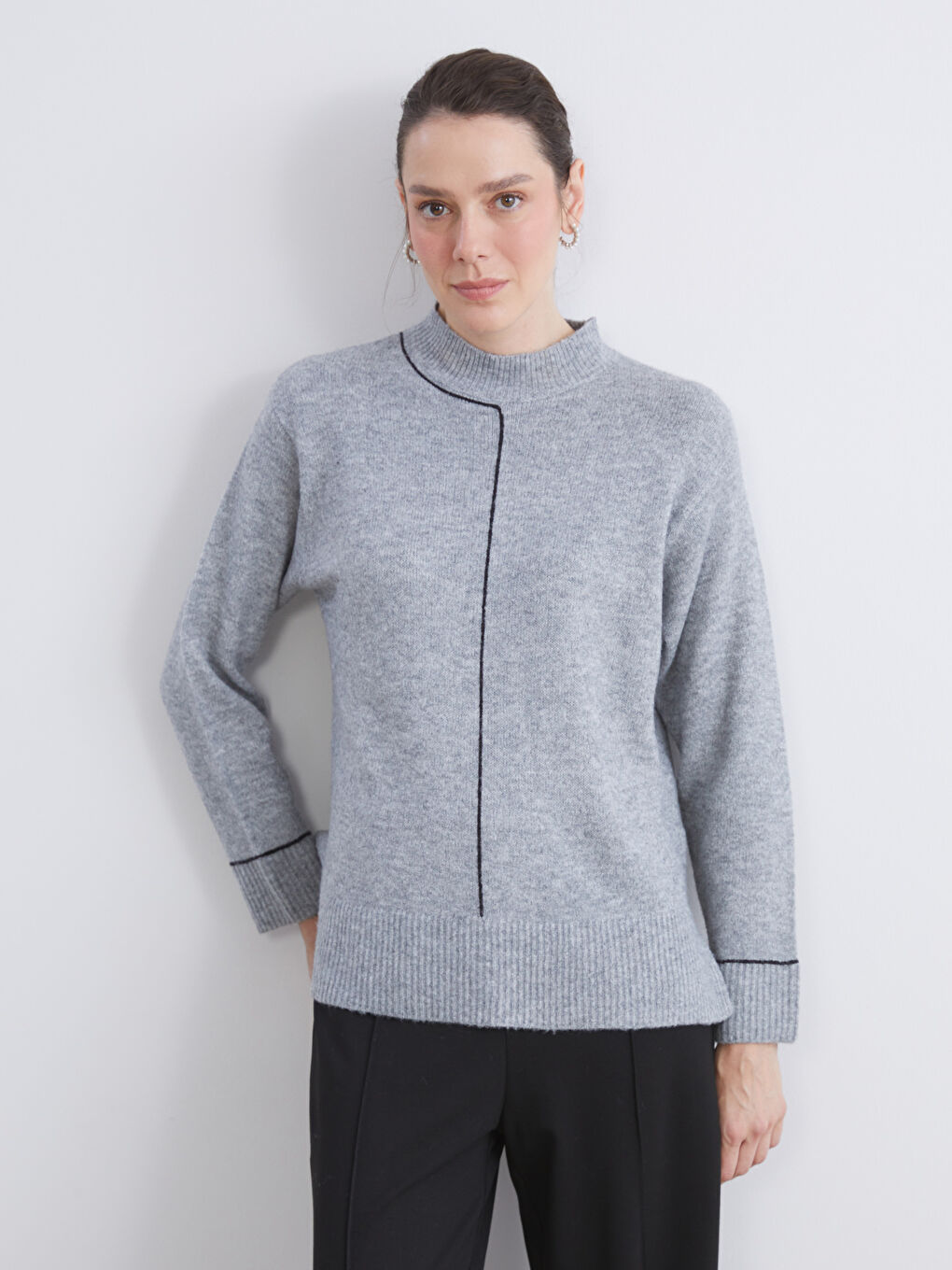 Funnel Neck Women's Knit Sweater