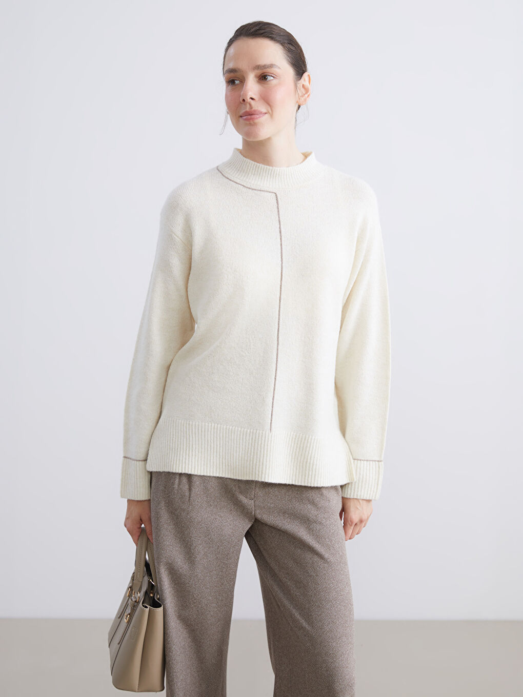 Funnel Neck Women's Knit Sweater