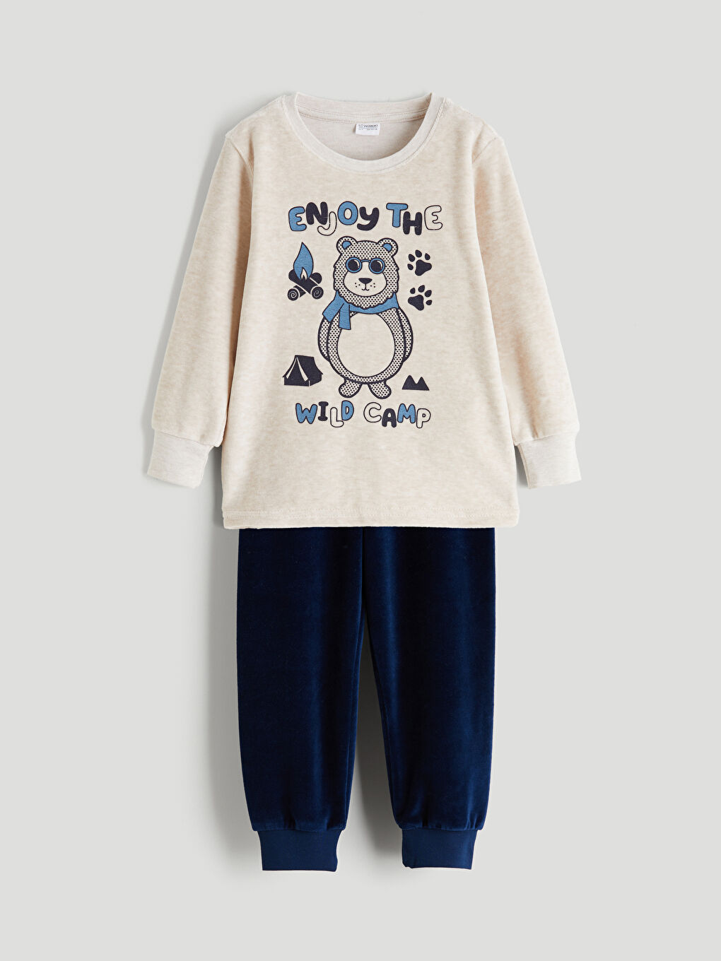 Velvet Printed Boys' Pyjamas Set