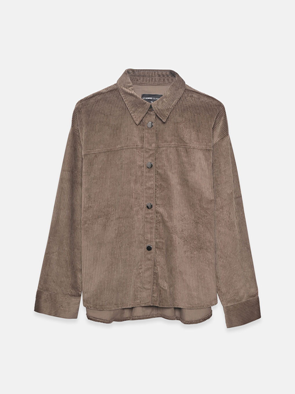 Plain Long Sleeve Oversize Women's Shirt Jacket