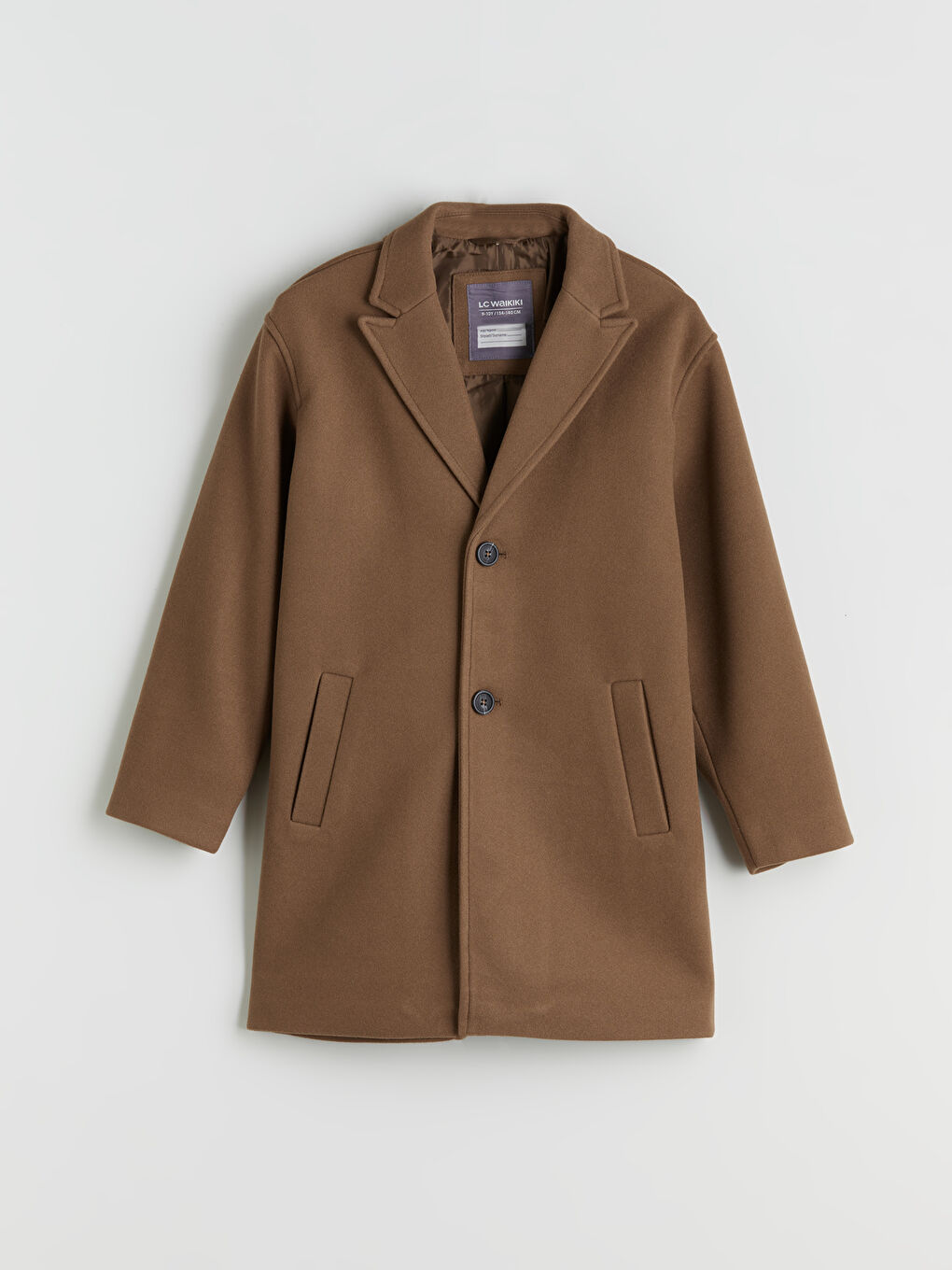 Bej Erkek Çocuk Kaşe Kaban