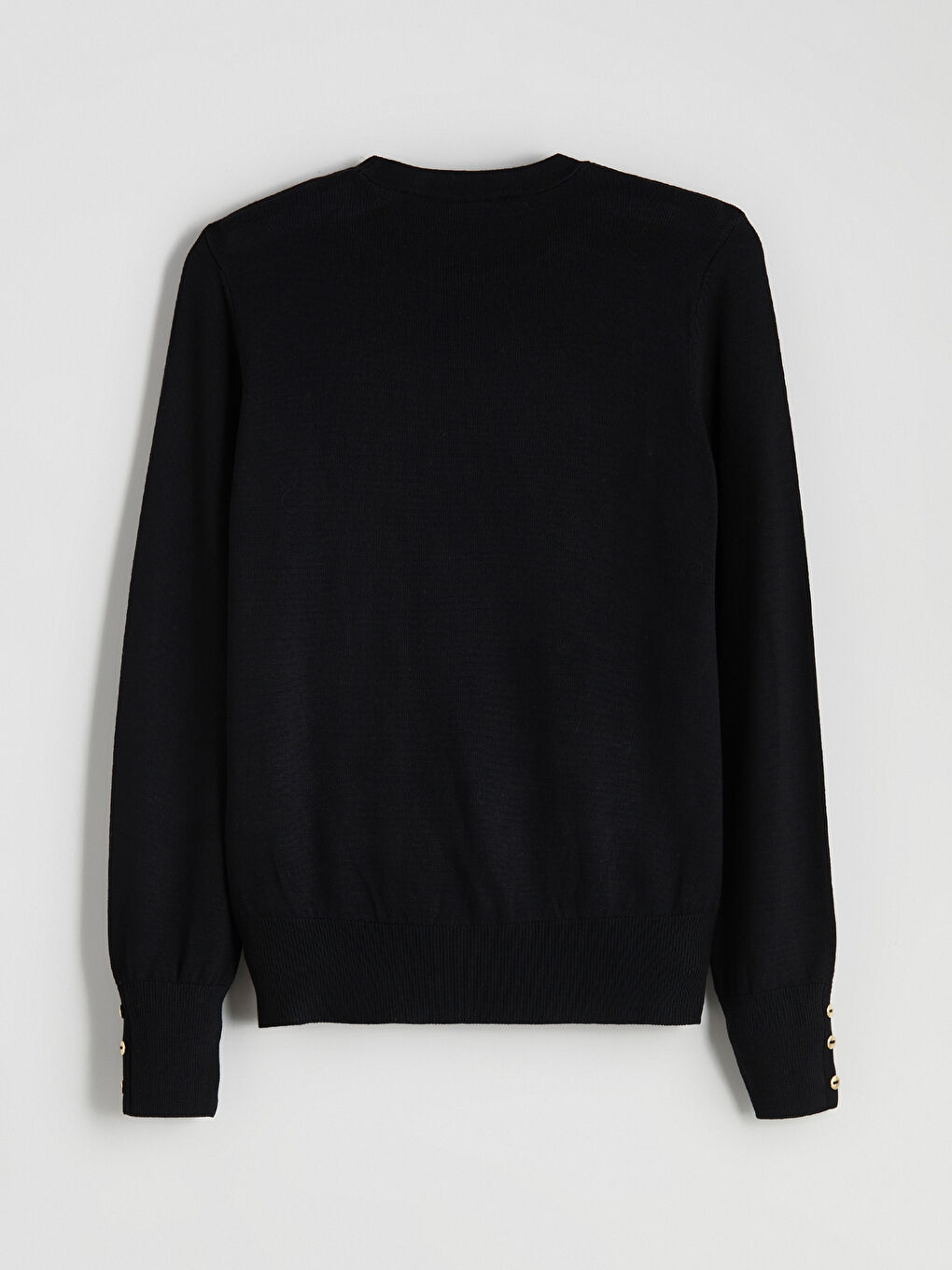 Siyah Bisiklet Yaka Kadın Triko Kazak-9