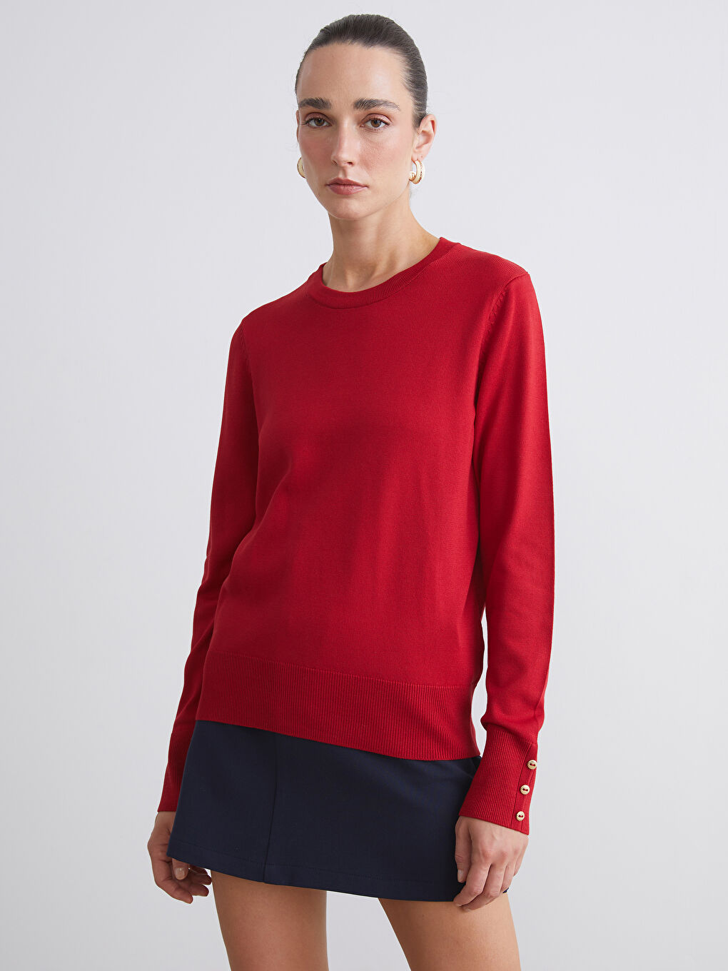 Crew Neck Women's Knitwear Sweater