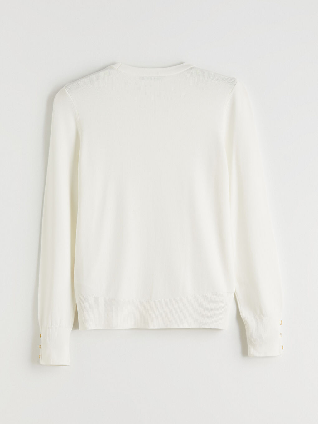 Ekru Bisiklet Yaka Kadın Triko Kazak-5