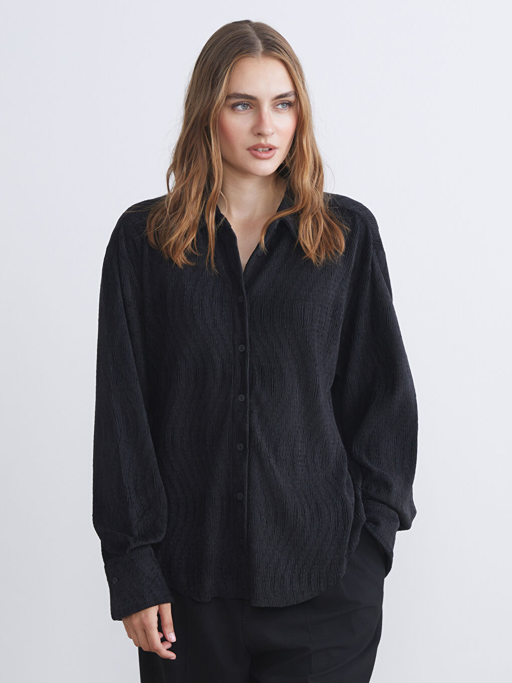 Textured Velvet Women's Shirt