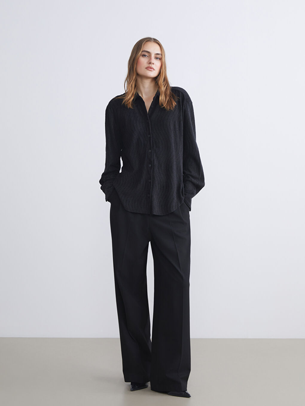 Textured Velvet Women's Shirt-1