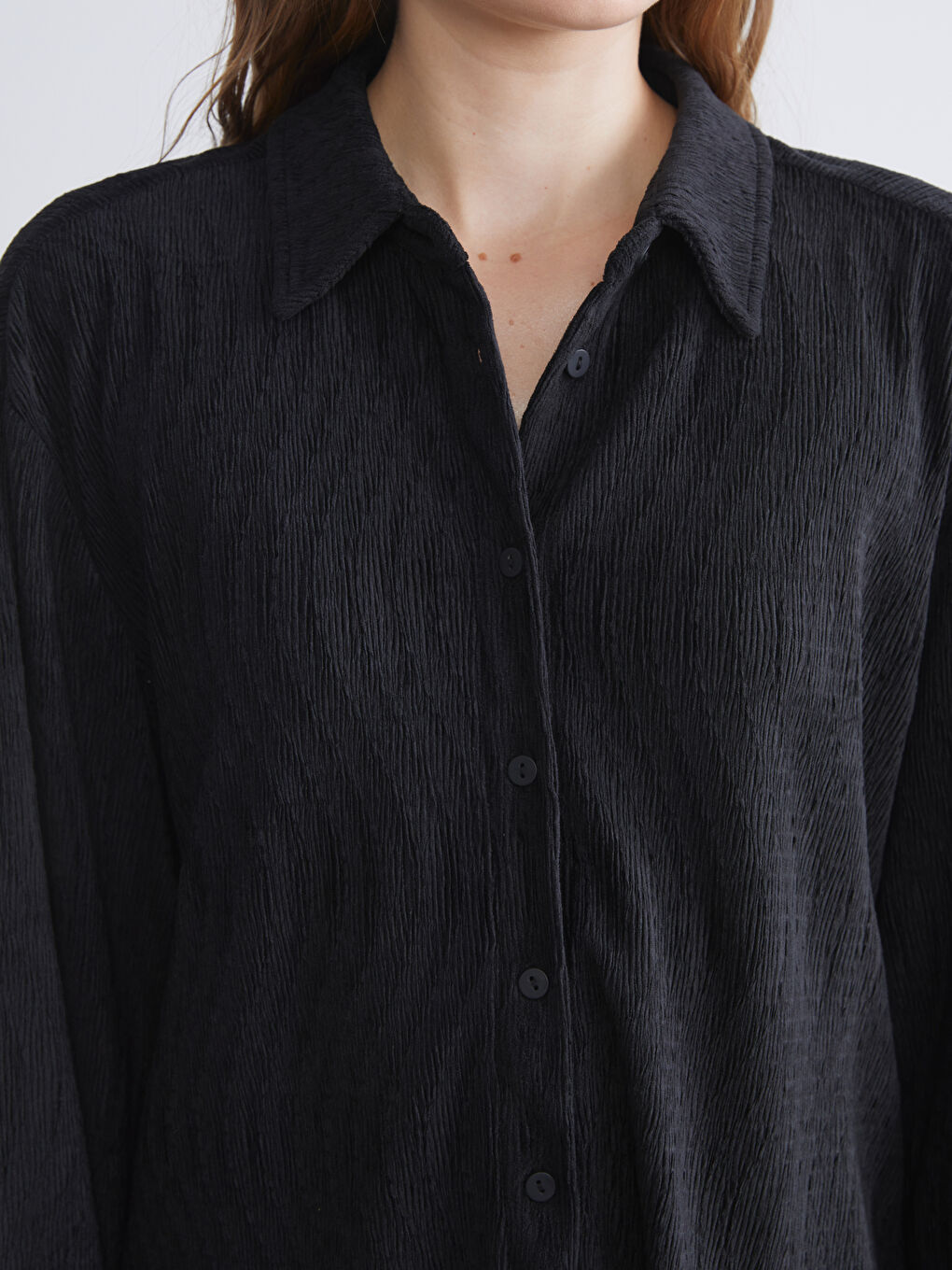 Textured Velvet Women's Shirt-2
