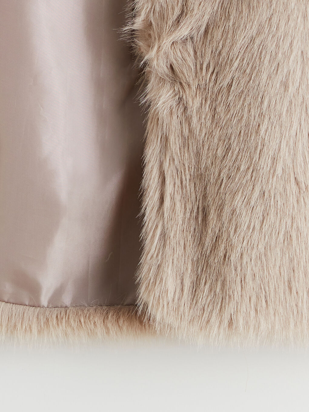 Bej Kadın Kürk Yelek-6