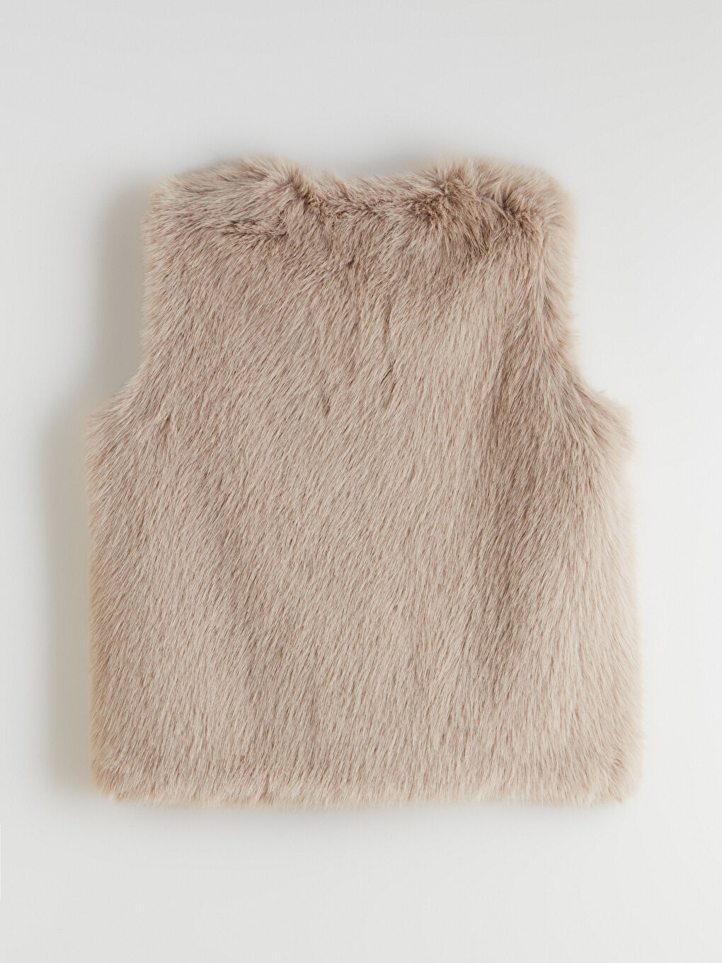 Bej Kadın Kürk Yelek-7