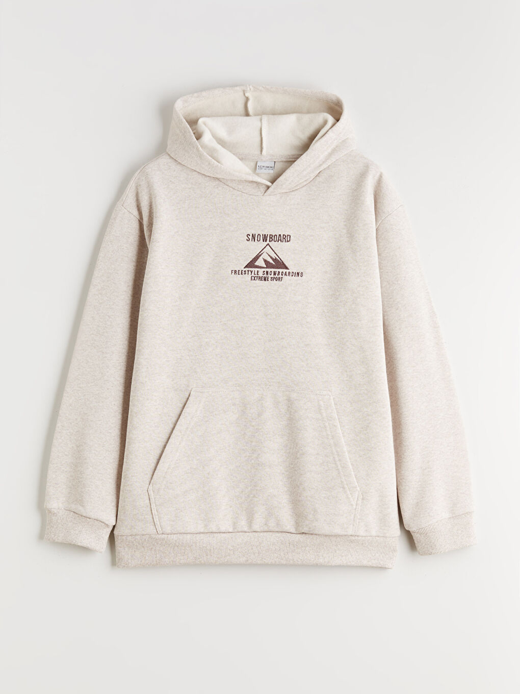 Ekru Kapüşonlu Erkek Çocuk Kalın Sweatshirt-2