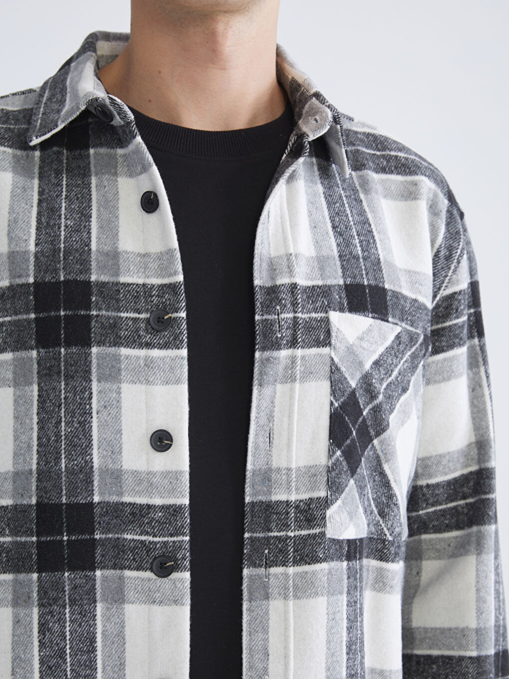 Regular Fit Long Sleeve Plaid Men's Flannel Shirt-2