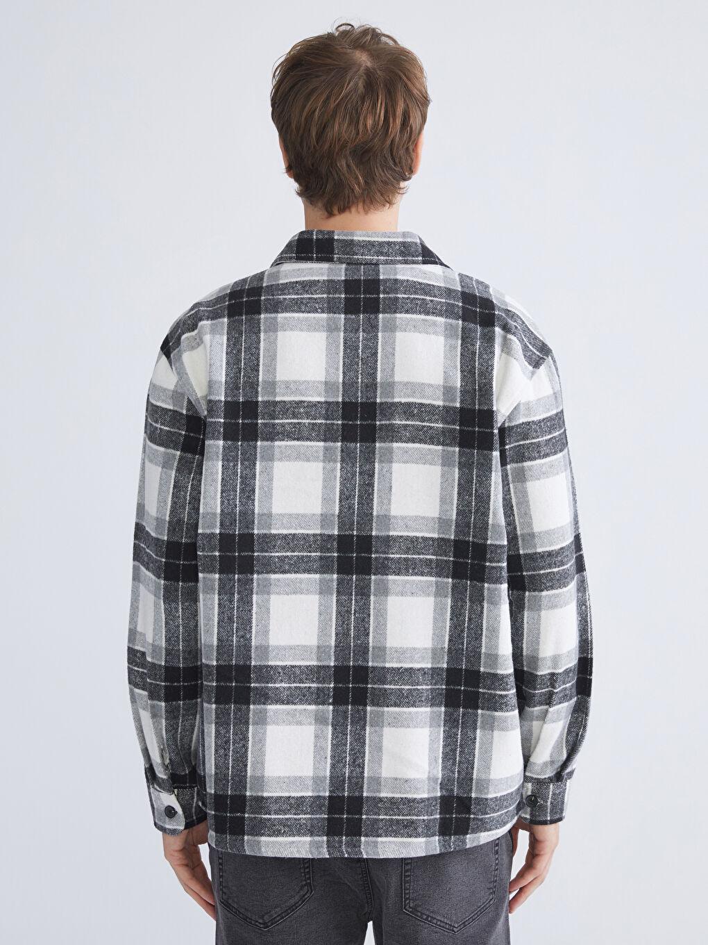 Regular Fit Long Sleeve Plaid Men's Flannel Shirt-3