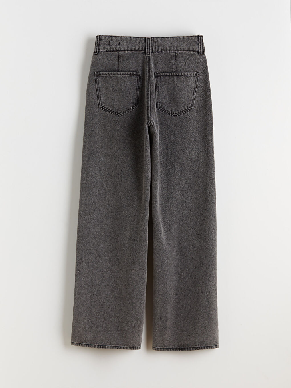 Gri Wideleg Kadın Jean Pantolon-5