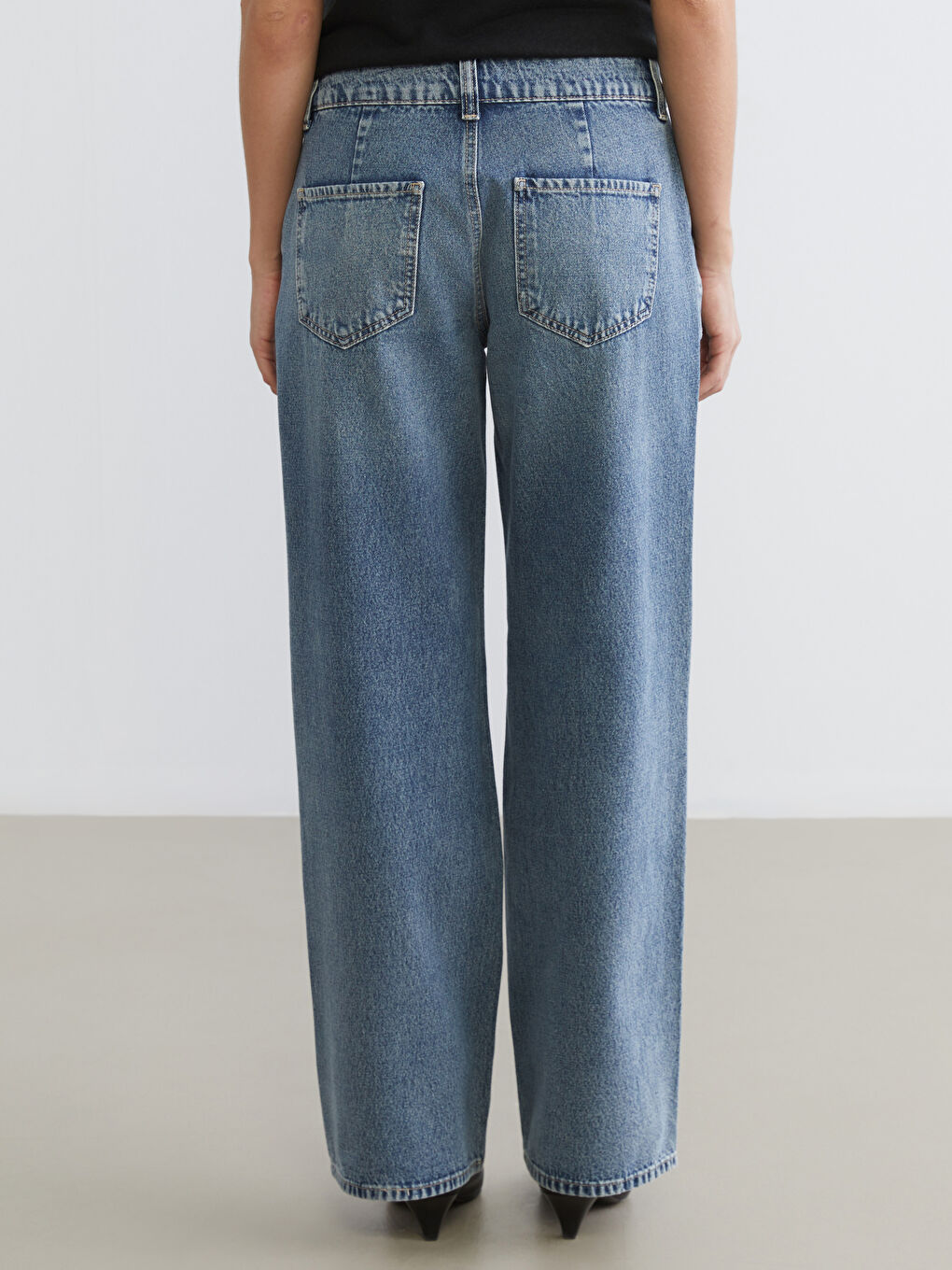 İndigo Wideleg Kadın Jean Pantolon-3