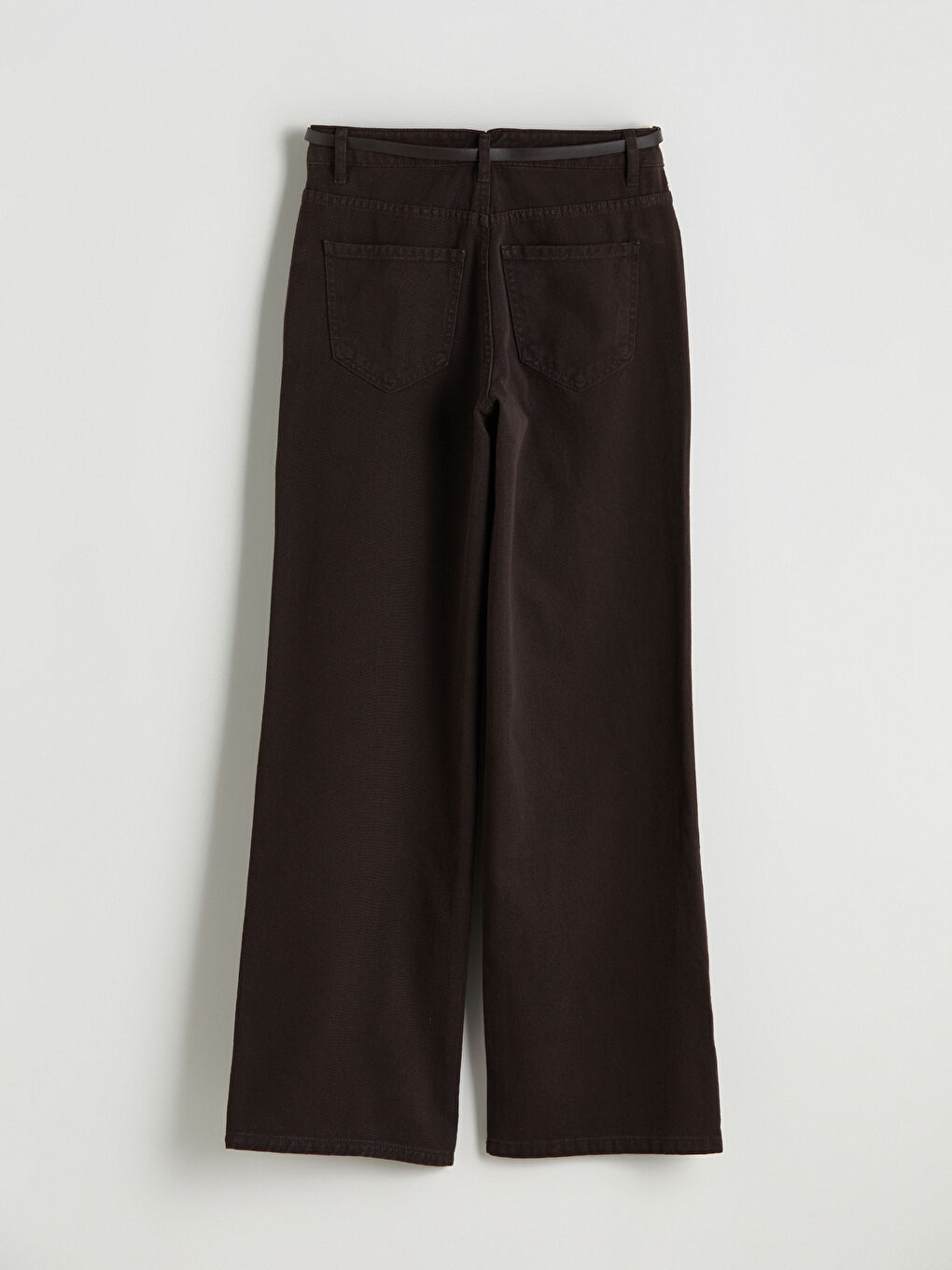 High Waisted Belted Wideleg Women's Jeans-5