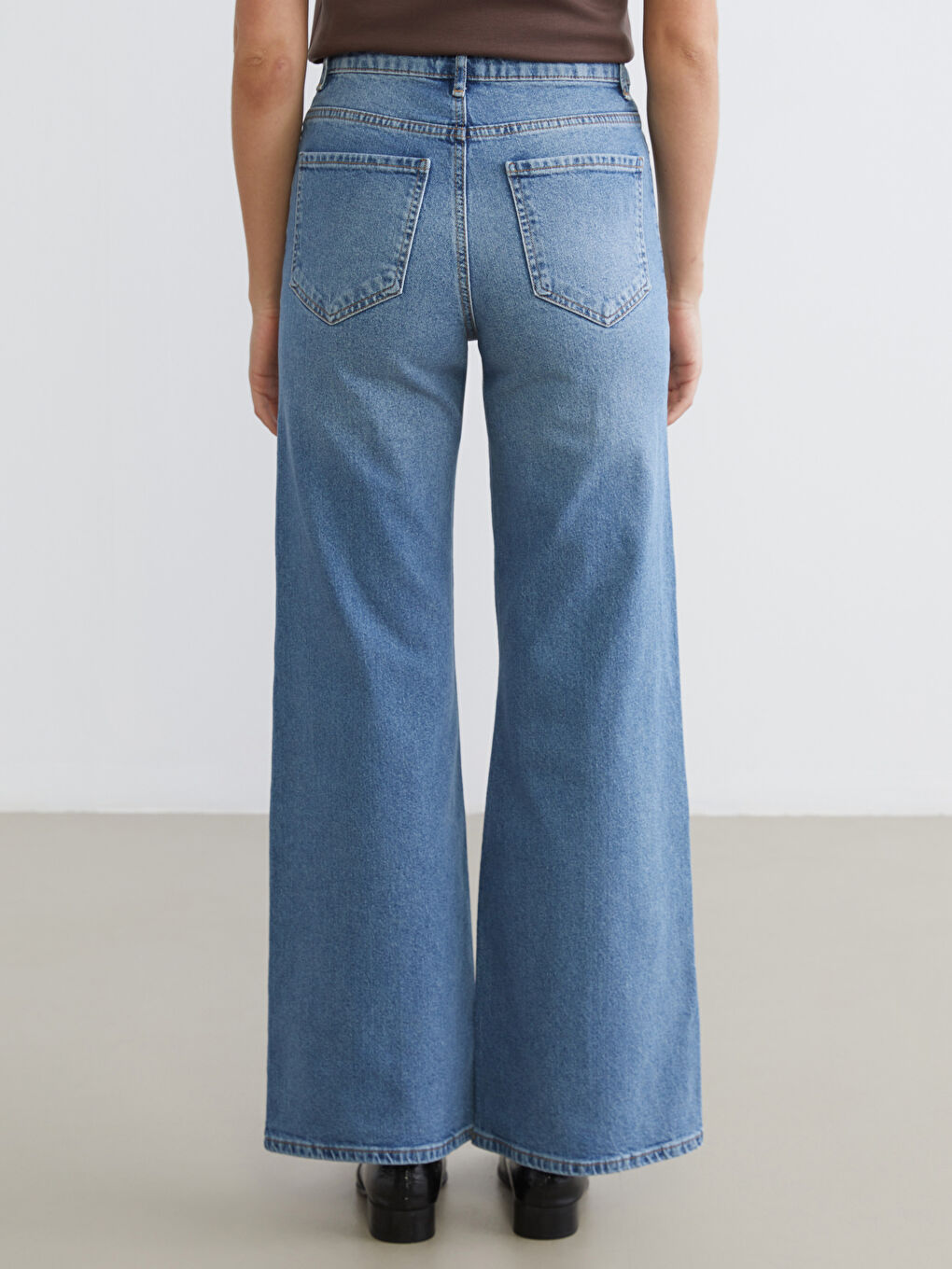 İndigo Wideleg Kadın Jean Pantolon-3