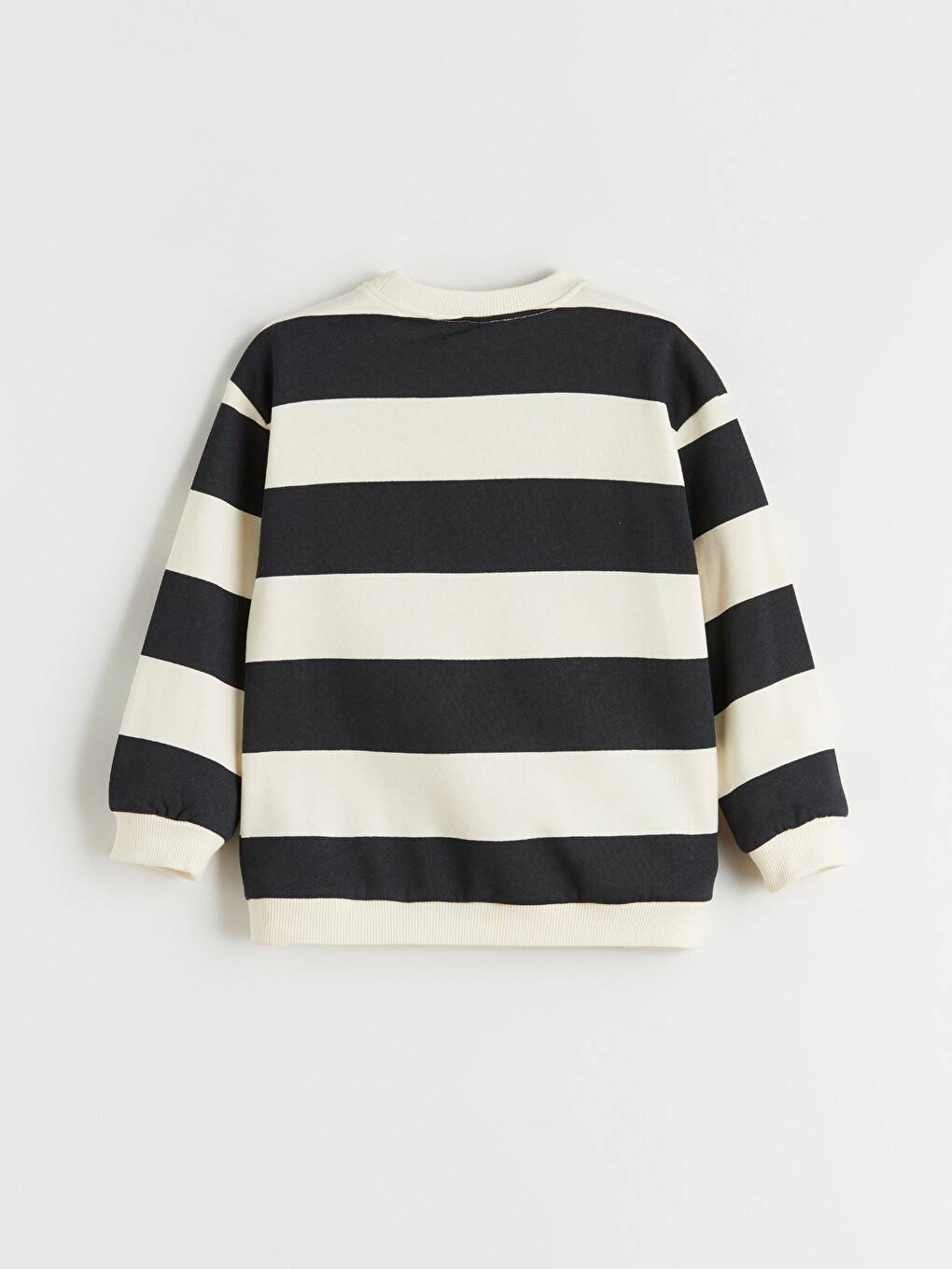 Bej Çizgili Erkek Çocuk Kalın Sweatshirt-2