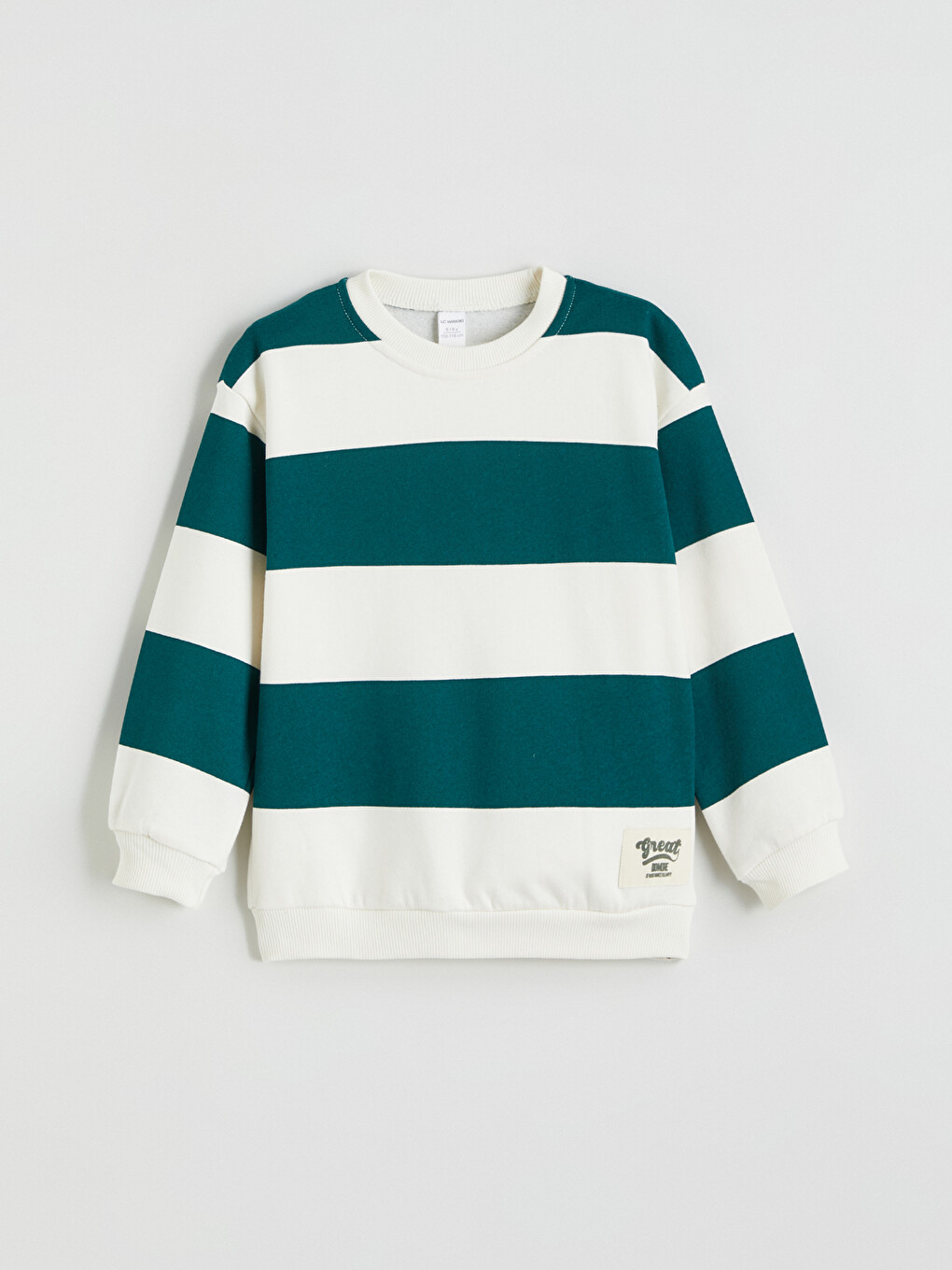 Bej Çizgili Erkek Çocuk Sweatshirt