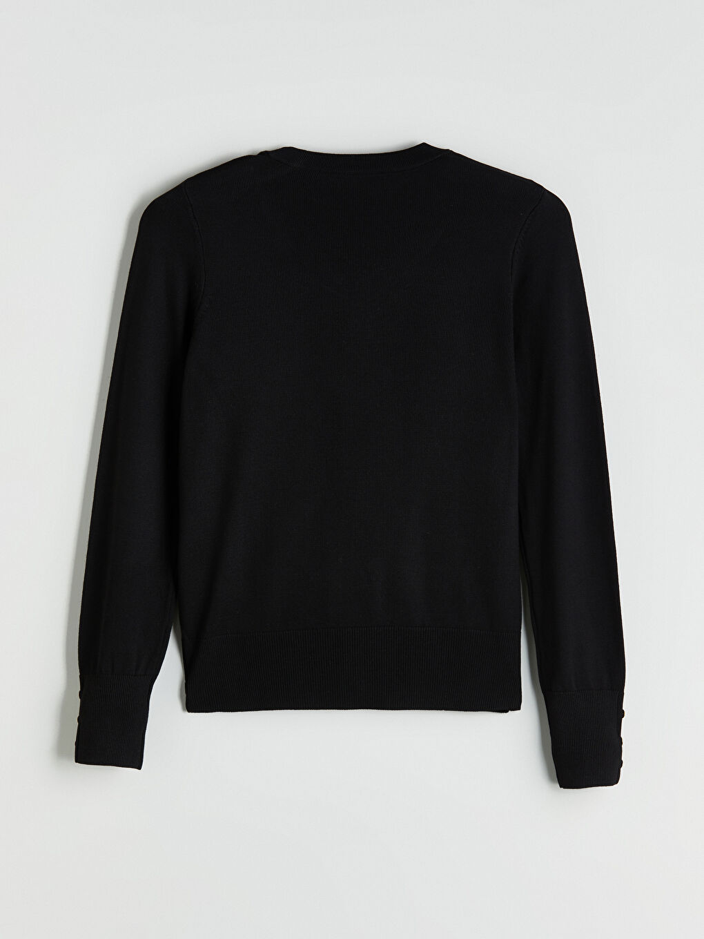 Siyah V Yaka Kadın Triko Kazak-9