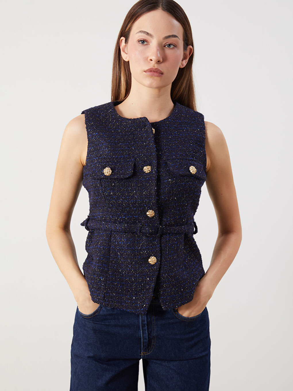 LCWAIKIKI Classic Woman BLUE Jacket -W5DH24Z8-LLC