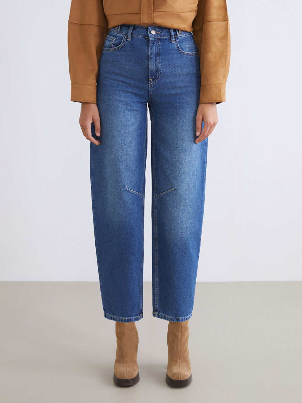 İndigo Balloon Fit Kadın Jean Pantolon-1