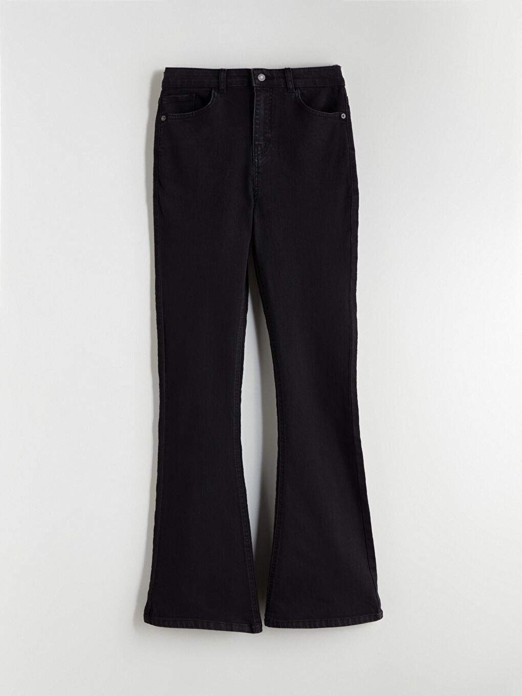 Siyah Flare Kadın Jean Pantolon-4