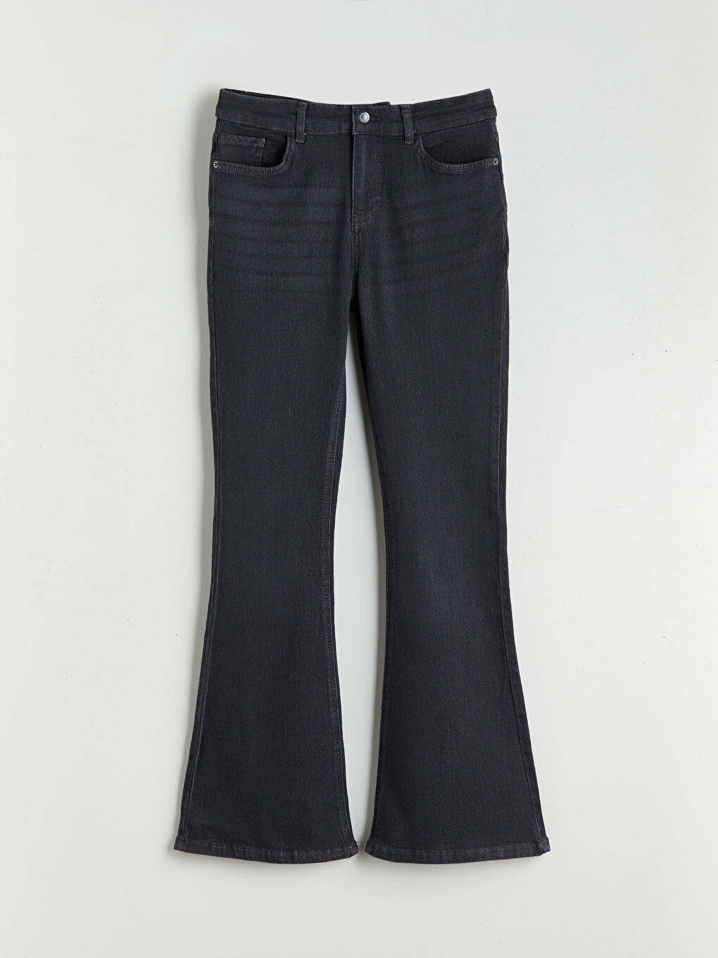 Gri Flare Kadın Jean Pantolon-8