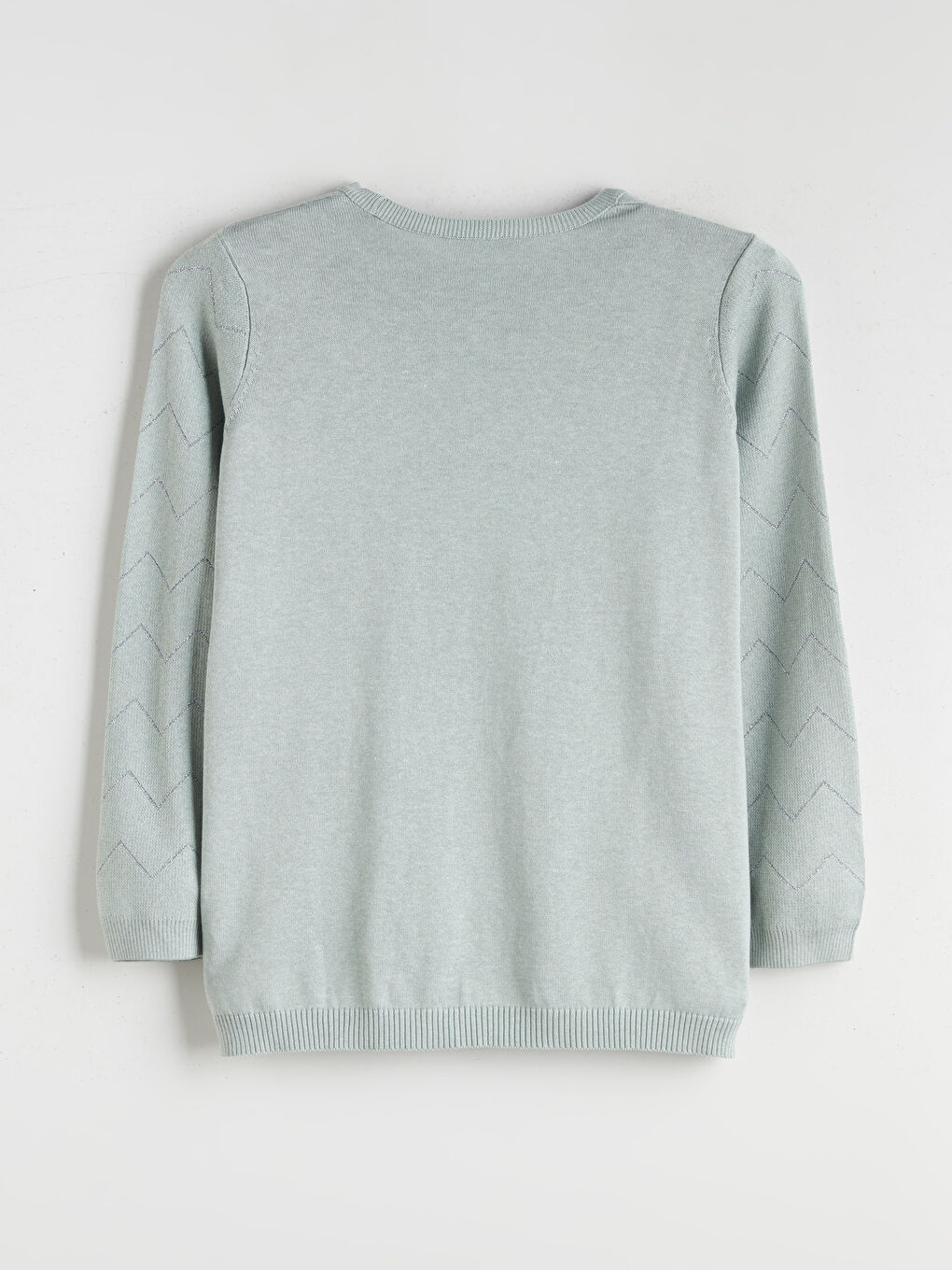 Yeşil Bisiklet Yaka Çizgili Kadın Triko Kazak-7