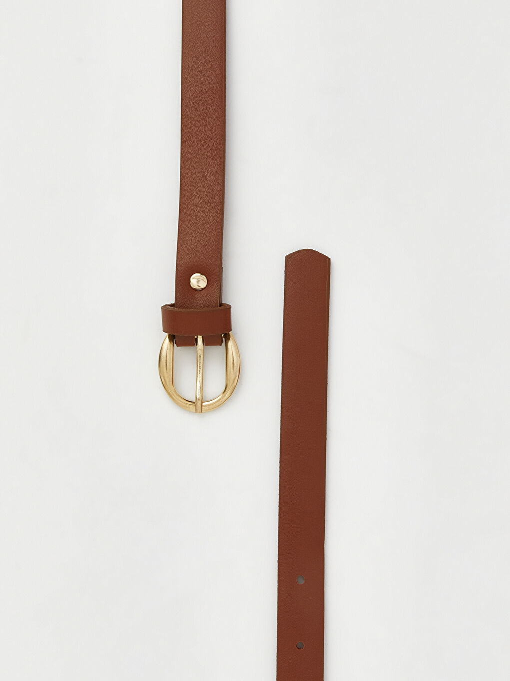 Kahverengi Deri Görünümlü Kadın Kemer-2