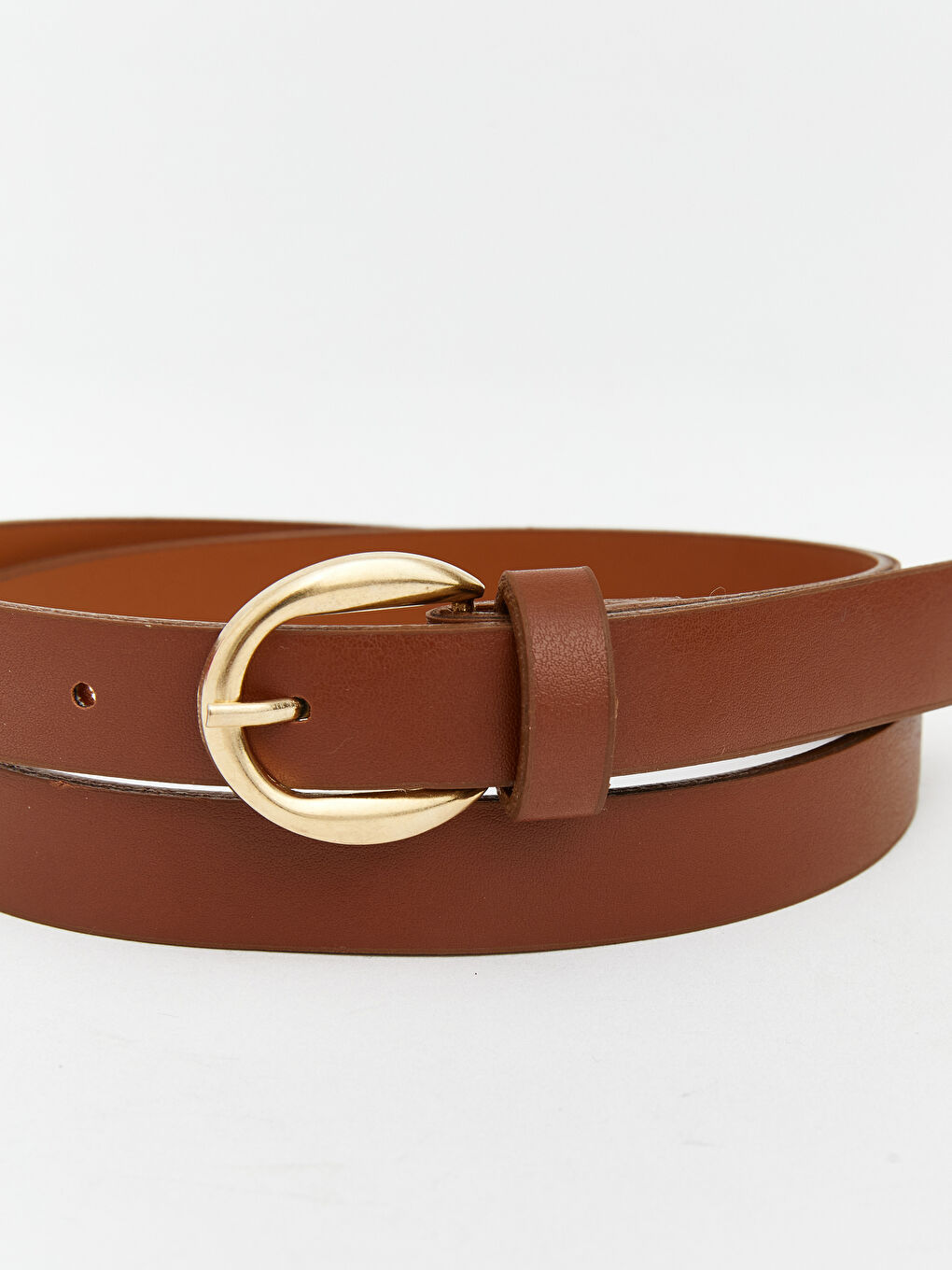 Kahverengi Deri Görünümlü Kadın Kemer-3